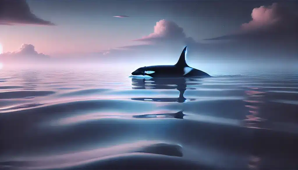 uma orca nadando no mar onirico